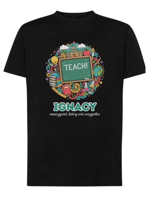 1626 (13) Koszulka Nauczyciel Personalizowana Ilustracyjna