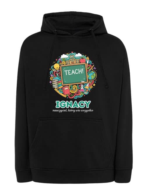 1626 (16) Bluza z kapturem Nauczyciel Personalizowana Ilustracyjna