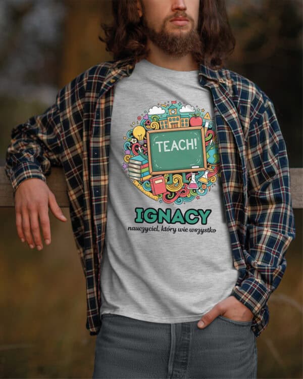 1626 (6) Koszulka Nauczyciel Personalizowana Ilustracyjna