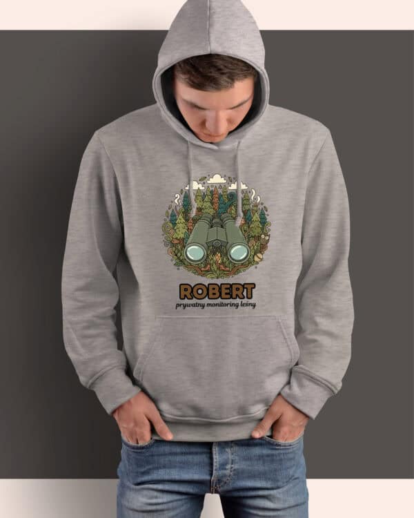 1627 (9) Bluza z kapturem <br>Leśniczy Personalizowana Ilustracyjna