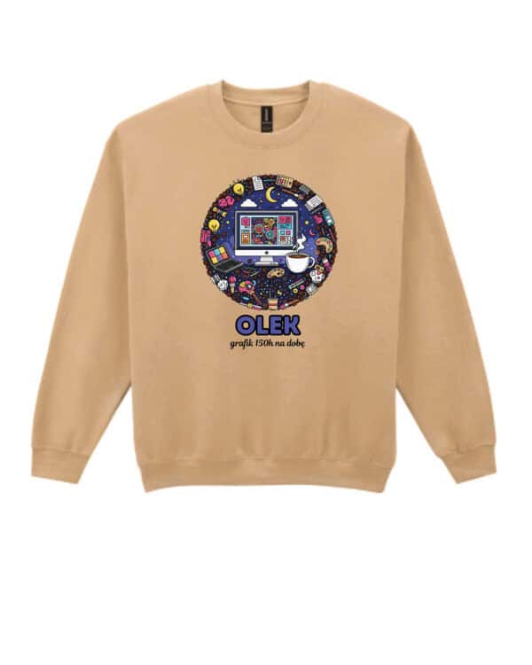 1628 (10) Bluza bez kaptura Grafik <br>Personalizowana Ilustracyjna