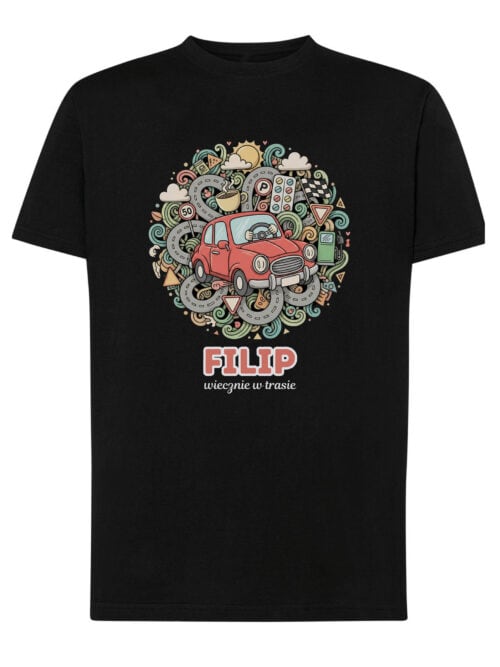 1629 (13) Koszulka Kierowca Personalizowana Ilustracyjna