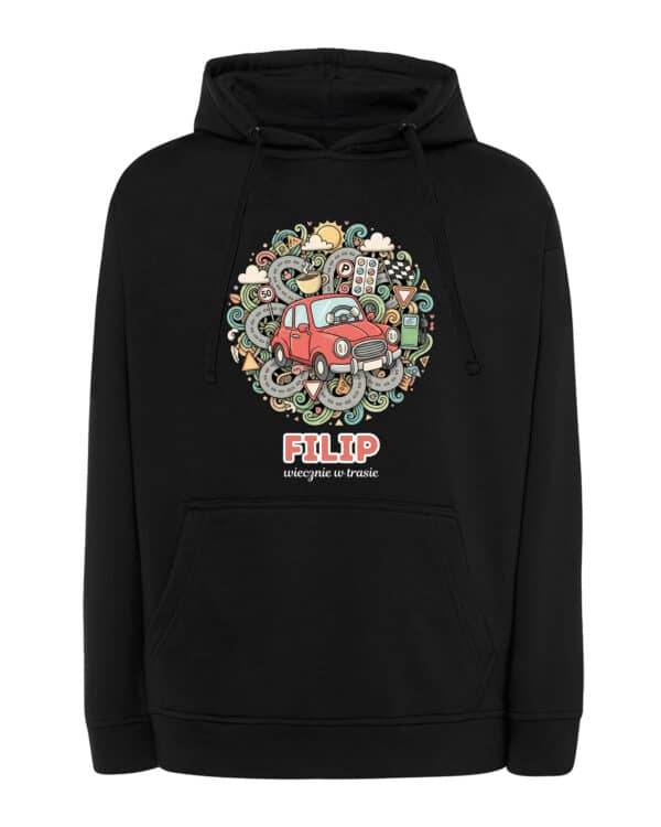 1629 (16) Bluza z kapturem Kierowca Personalizowana Ilustracyjna