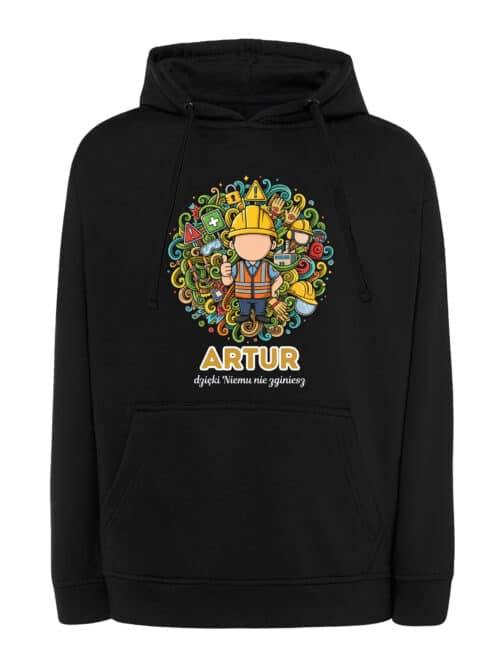 1631 (16) Bluza z kapturem Specjalista BHP Personalizowana Ilustracyjna