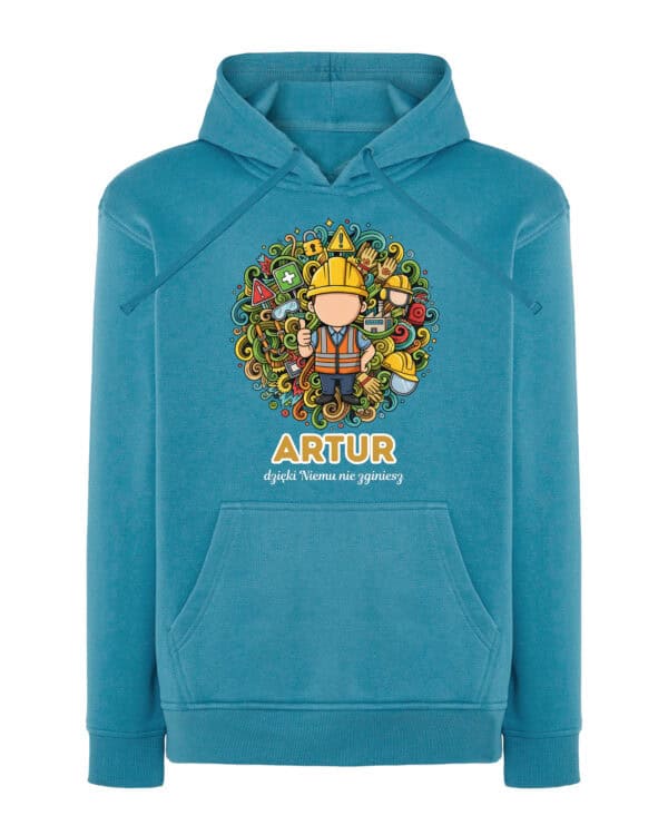 1631 (19) Bluza z kapturem <br>Specjalista BHP Personalizowana Ilustracyjna