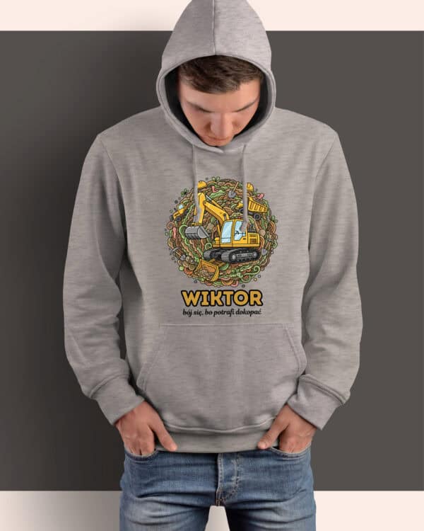 1632 (9) Bluza z kapturem <br>Operator Koparki Personalizowana Ilustracyjna