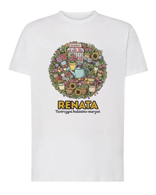 1634 (1) Koszulka Kwiaciarnia Personalizowana Ilustracyjna