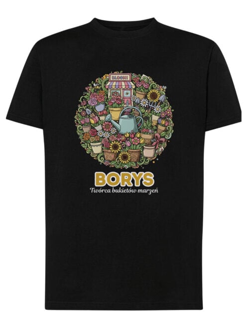1634 (13) Koszulka Kwiaciarnia Personalizowana Ilustracyjna