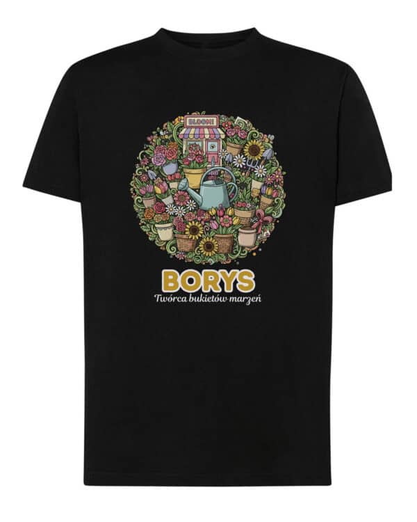 1634 (13) Koszulka Kwiaciarnia Personalizowana Ilustracyjna