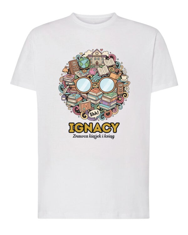 1635 (1) Koszulka Bibliotekarz Personalizowana Ilustracyjna