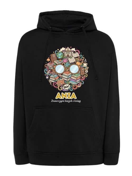 1635 (16) Bluza z kapturem Bibliotekarz Personalizowana Ilustracyjna