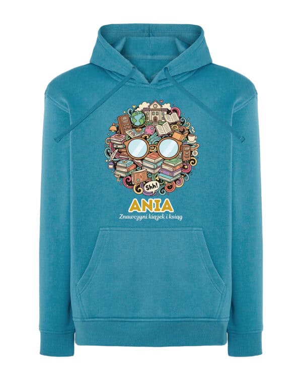 1635 (19) Bluza z kapturem <br>Bibliotekarz Personalizowana Ilustracyjna