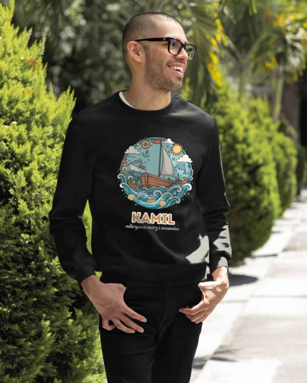 1642 (24) Bluza bez kaptura Żeglarz <br>Personalizowana Ilustracyjna