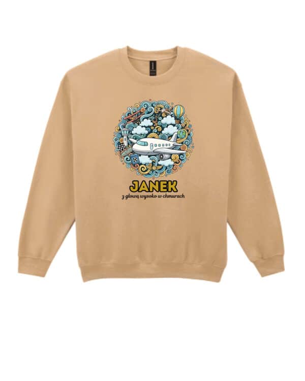 1643 (10) Bluza bez kaptura Pilot <br>Personalizowana Ilustracyjna