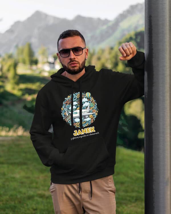 1643 (18) Bluza z kapturem <br>Pilot Personalizowana Ilustracyjna