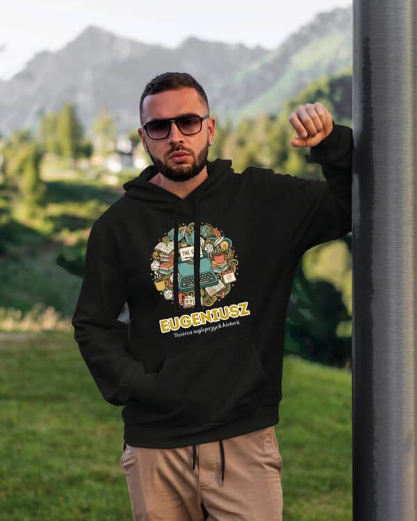 1644 (18) Bluza z kapturem <br>Pisarz Personalizowana Ilustracyjna