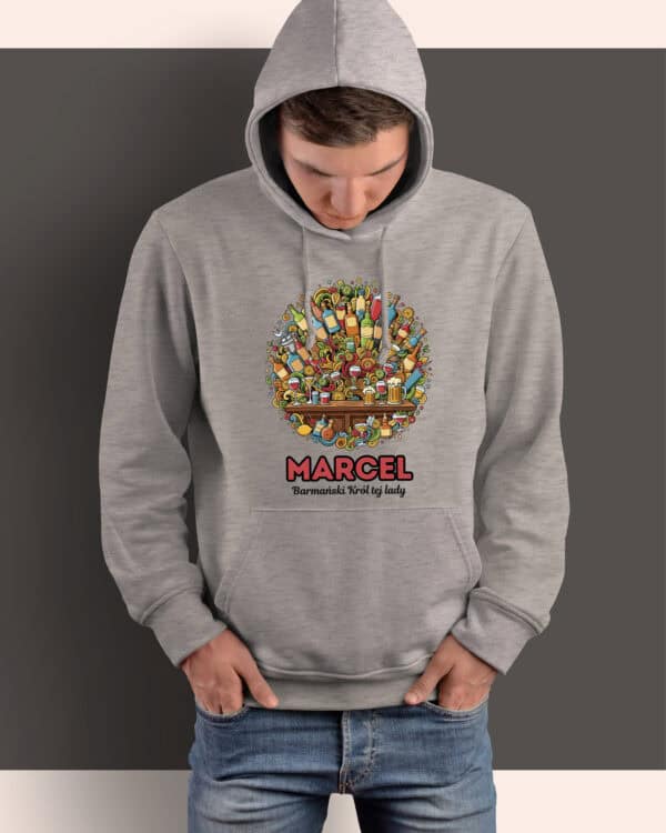1645 (9) Bluza z kapturem <br>Barman Personalizowana Ilustracyjna