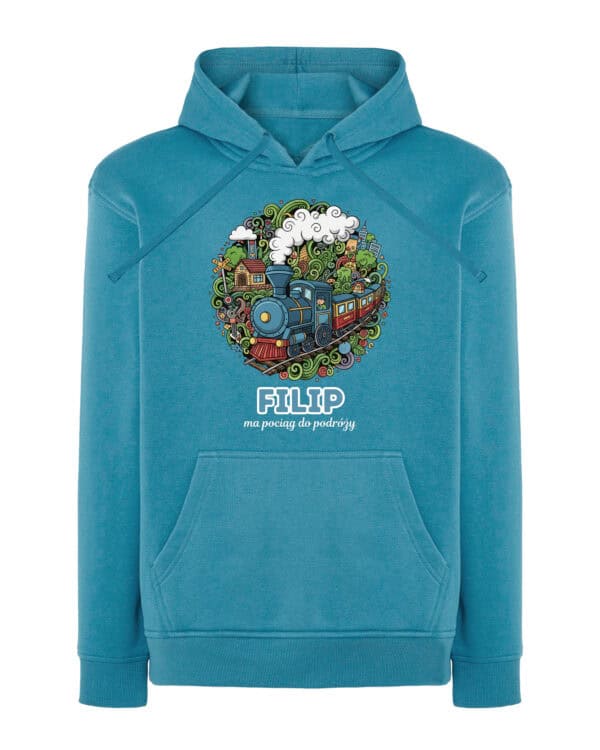 1646 (19) Bluza z kapturem <br>Maszynista Personalizowana Ilustracyjna