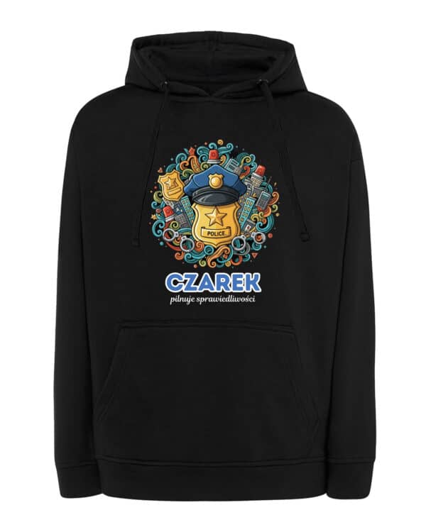1647 (16) Bluza z kapturem Policjant Personalizowana Ilustracyjna