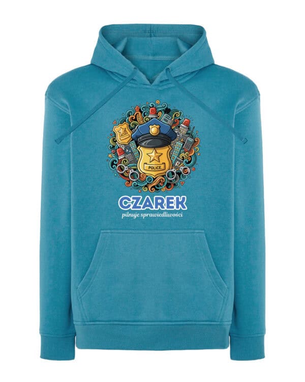 1647 (19) Bluza z kapturem <br>Policjant Personalizowana Ilustracyjna