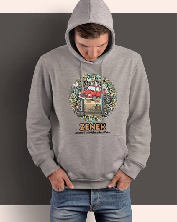 1648 (9) Bluza z kapturem <br>Mechanik Personalizowana Ilustracyjna