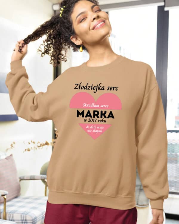 1651 (12) Bluza bez kaptura dla Par <br>Personalizowana Serce Miłość
