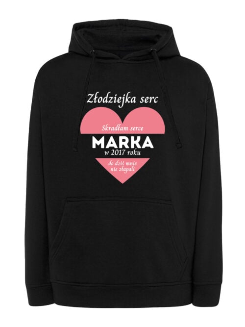 1651 (15) Bluza z kapturem dla Par Personalizowana Serce Miłość