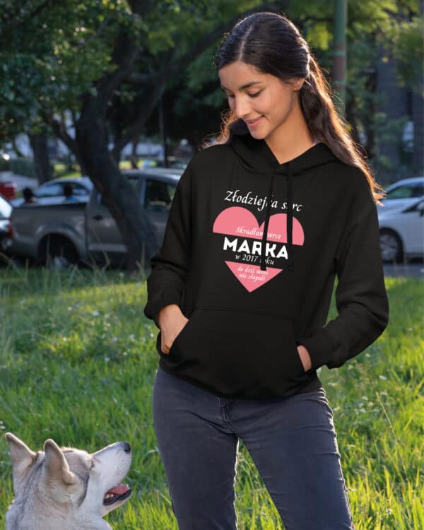 1651 (16) Bluza z kapturem dla Par <br>Personalizowana Serce Miłość