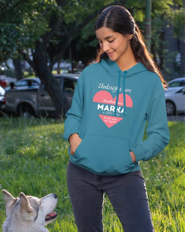 1651 (18) Bluza z kapturem dla Par <br>Personalizowana Serce Miłość