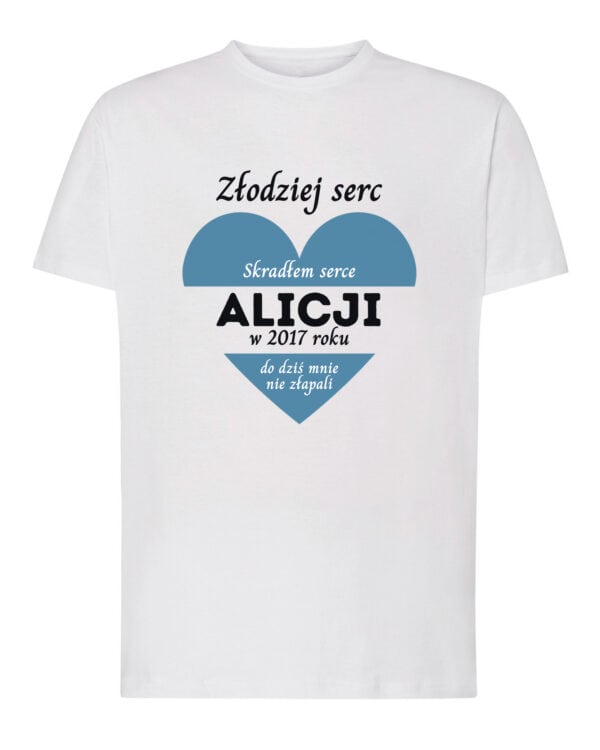 1652 (1) Koszulka dla Par <br>Personalizowana Serce Miłość