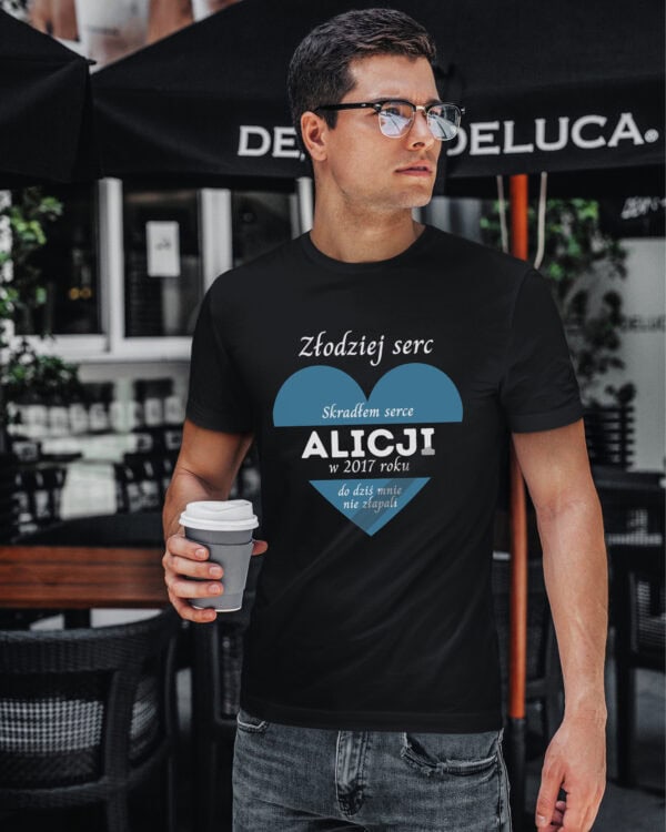 1652 (10) Koszulka dla Par <br>Personalizowana Serce Miłość