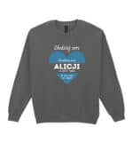 1652 (15) Bluza bez kaptura dla Par <br>Personalizowana Serce Miłość