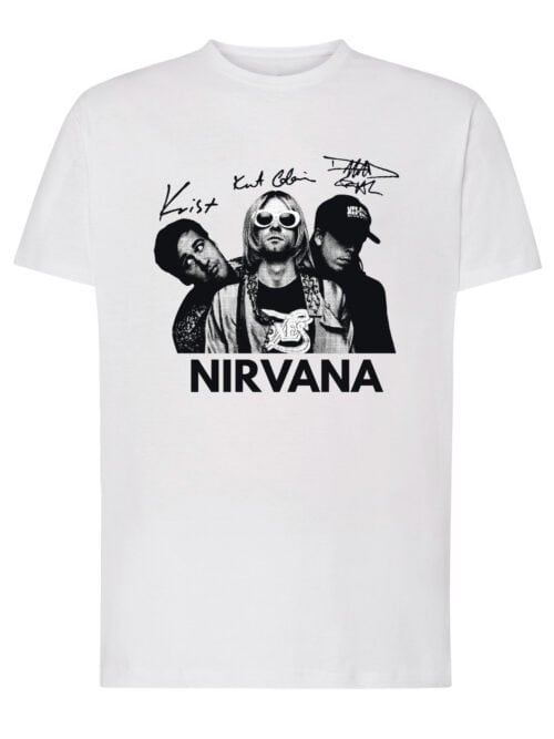 1 (1) Koszulka Muzyka Rock Nirvana Podpisy Legend