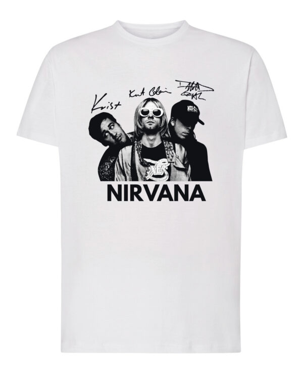 1 (1) Koszulka Muzyka Rock Nirvana Podpisy Legend
