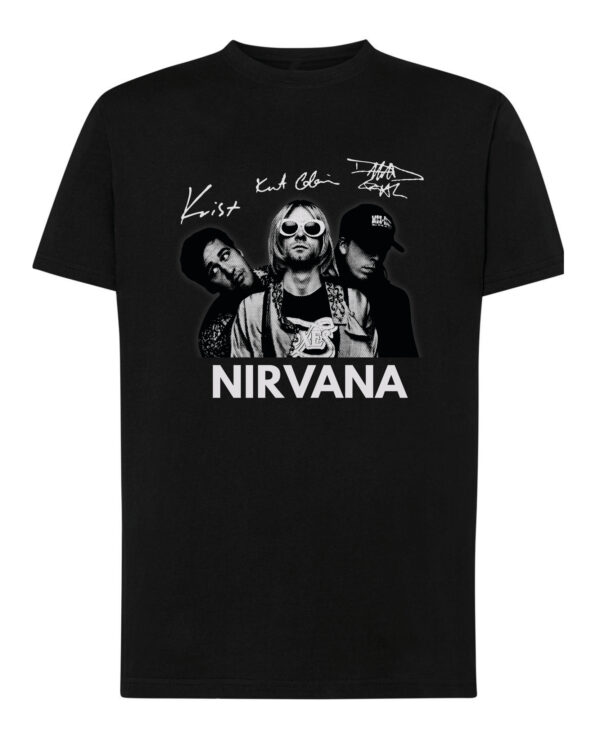 1 (10) Koszulka Muzyka Rock Nirvana Podpisy Legend