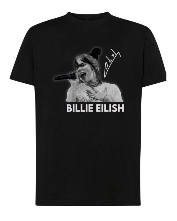 1 (10) Koszulka Muzyka Billie Eilish Podpis