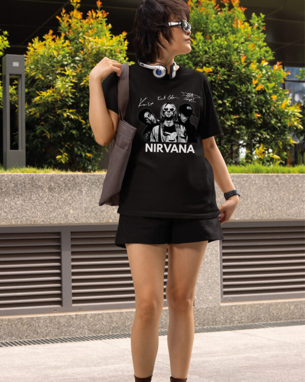 1 (11) Koszulka Muzyka Rock Nirvana Podpisy Legend