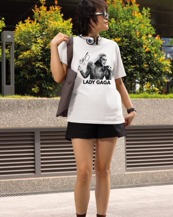 1 (2) Koszulka Muzyka Lady Gaga Podpis