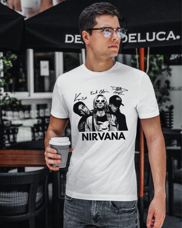 1 (3) Koszulka Muzyka Rock Nirvana Podpisy Legend
