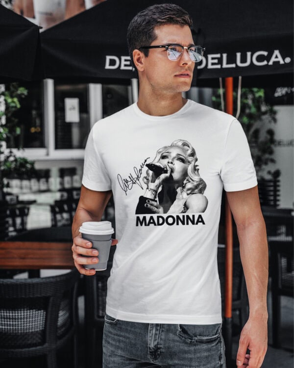 1 (3) Koszulka Muzyka Madonna Podpis Królowa Popu