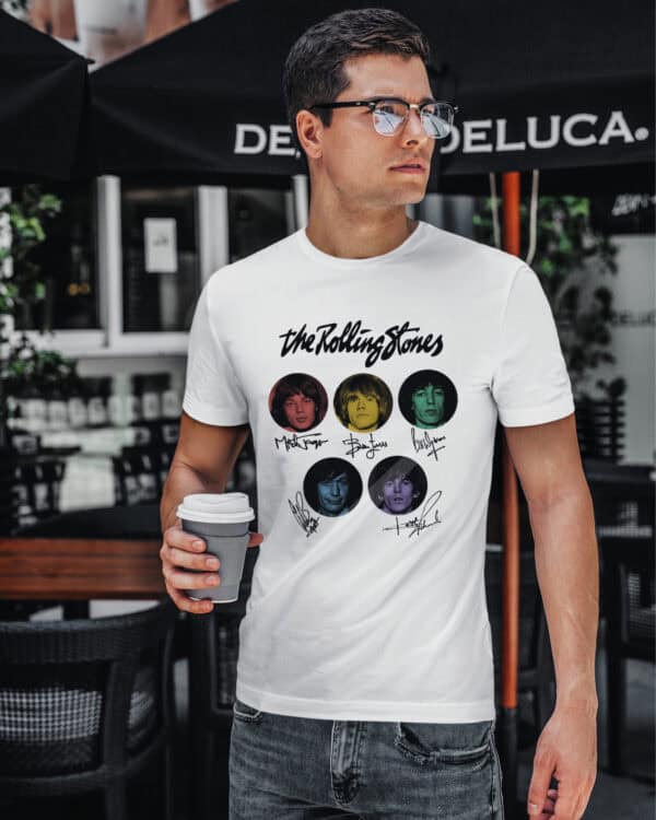 1 (3) Koszulka Rock The Rolling Stones Podpisy