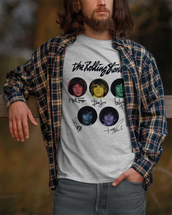 1 (6) Koszulka Rock The Rolling Stones Podpisy