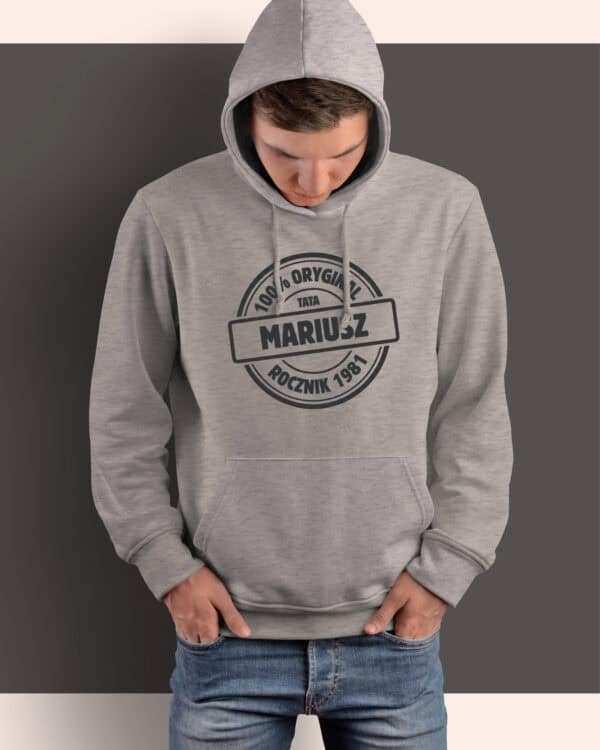 1670 (18) Bluza z kapturem Personalizowana Dzień Mężczyzn <br>100% Oryginał Prezent dla Taty Dziadka