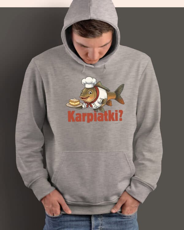 1718 (19) Bluza z kapturem Śmieszny Prezent <br>Karp Karpatka Kucharz