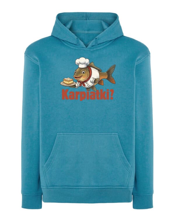 1718 (28) Bluza z kapturem Śmieszny Prezent <br>Karp Karpatka Kucharz