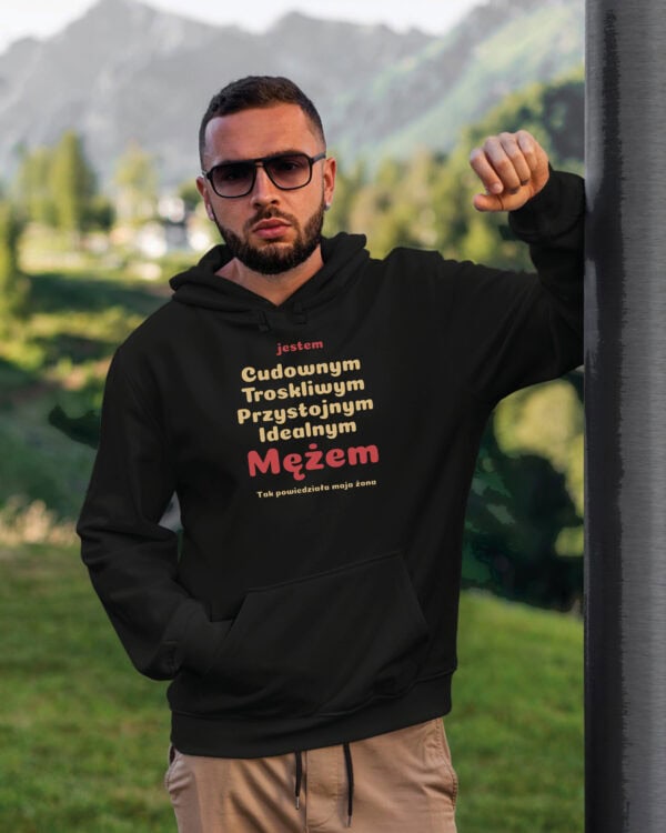 1720 (7) Bluza z kapturem Prezent dla Męża <br>Super Cechy Śmieszna