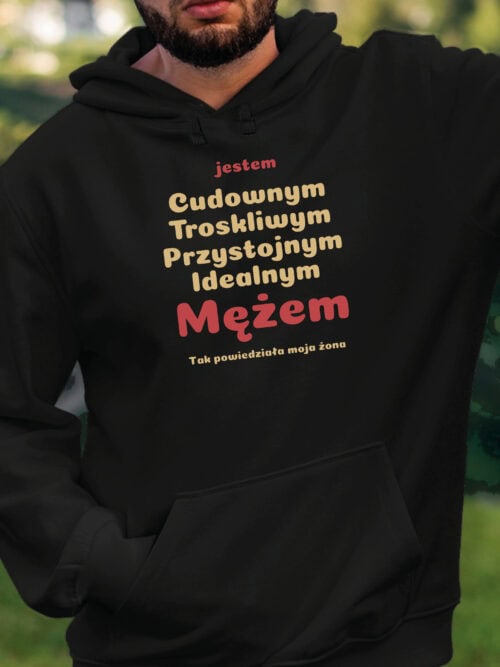 1720 (8) Bluza z kapturem Prezent dla Męża Super Cechy Śmieszna
