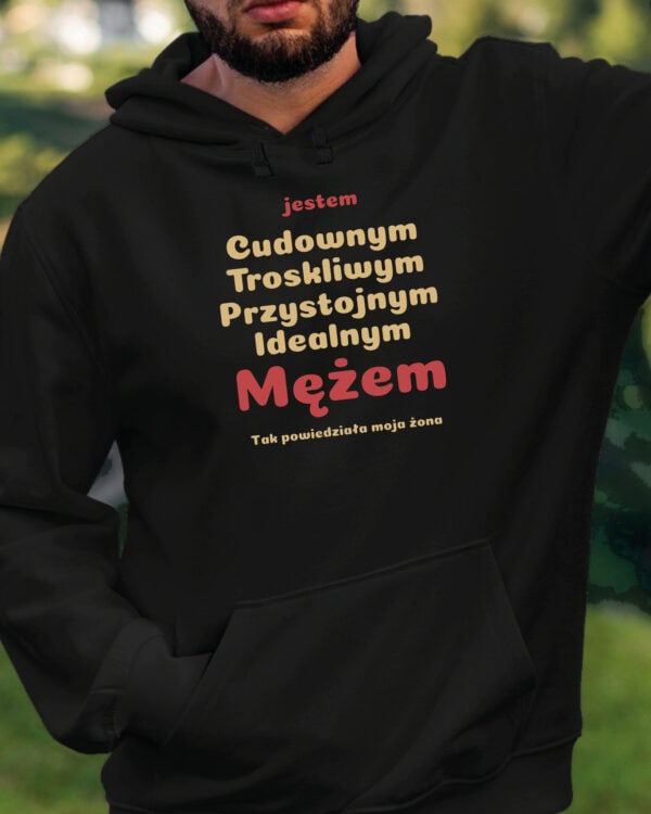 1720 (8) Bluza z kapturem Prezent dla Męża Super Cechy Śmieszna