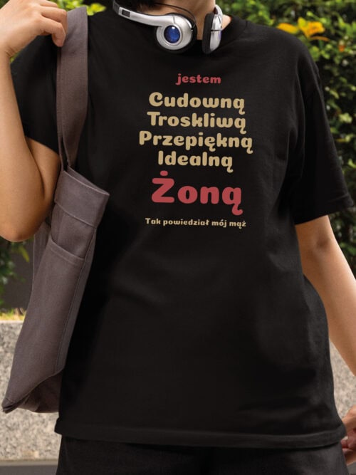 1721 (6) Koszulka Prezent dla Żony Super Cechy Śmieszna