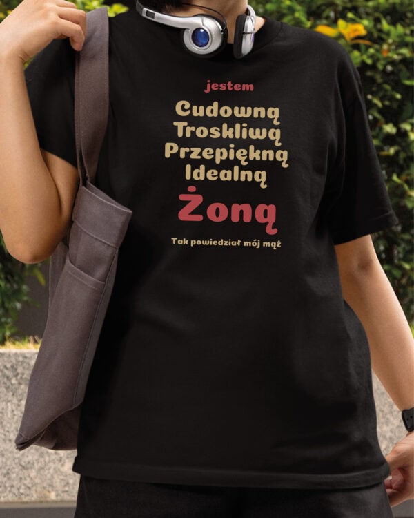 1721 (6) Koszulka Prezent dla Żony Super Cechy Śmieszna